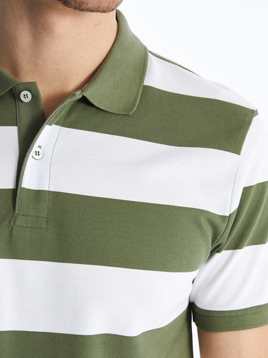 Polo Neck Short Sleeve Color Block Pique Men's T-Shirt -S46400Z8-LFT