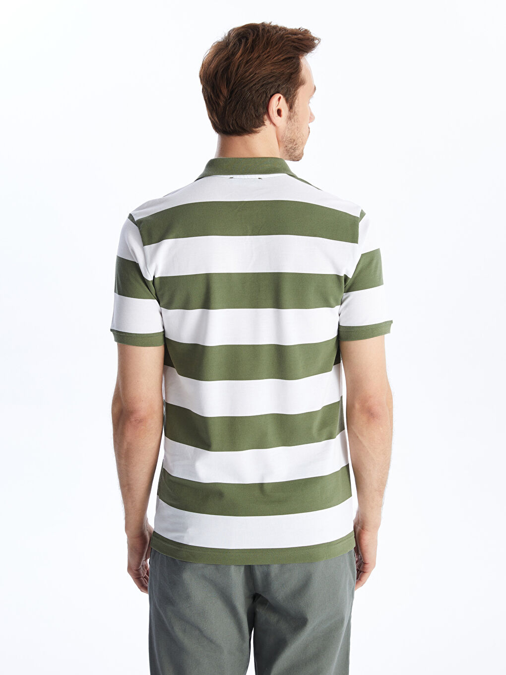 Polo Neck Short Sleeve Color Block Pique Men's T-Shirt -S46400Z8-LFT