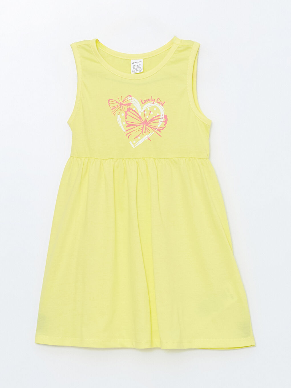 فستان جيرسي مطبوع برقبة دائرية للبنات