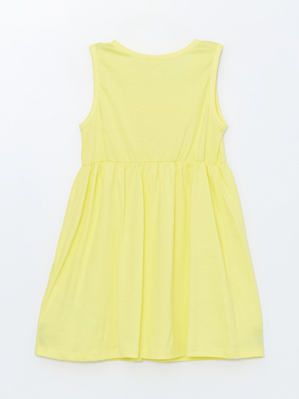 فستان جيرسي مطبوع برقبة دائرية للبنات-2