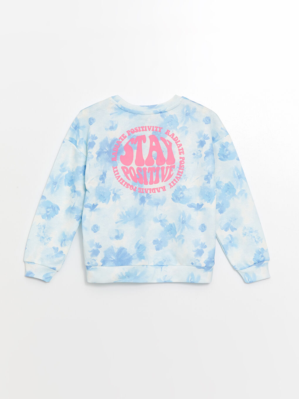 Mavi Bisiklet Yaka Baskılı Uzun Kollu Kız Çocuk Sweatshirt-1