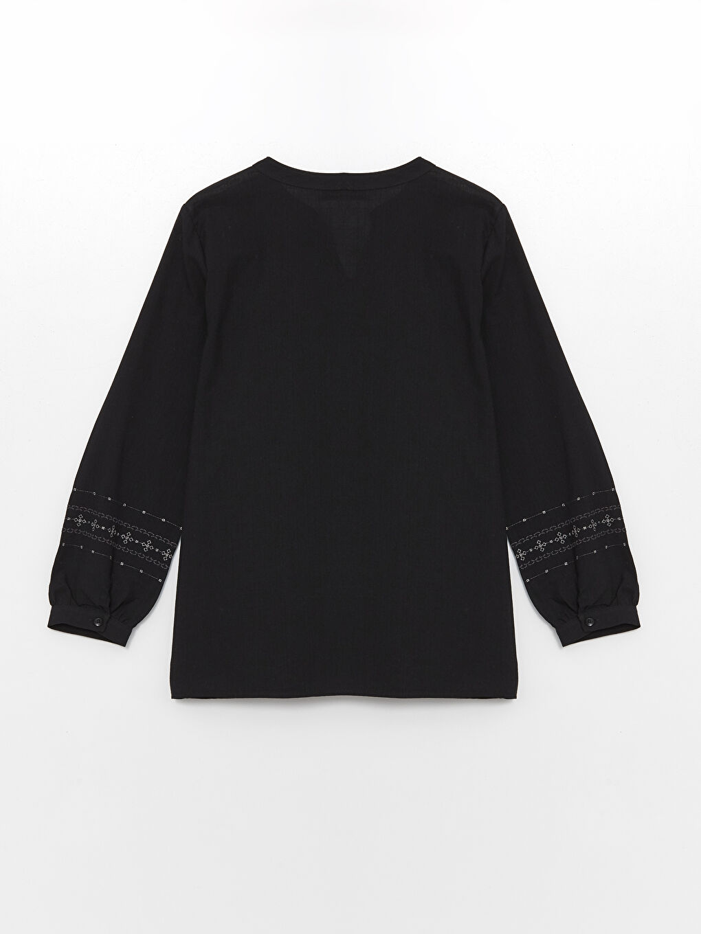 Henley Neckline Patterned Long Sleeve Women's Blouse -S46473Z8-CVL
