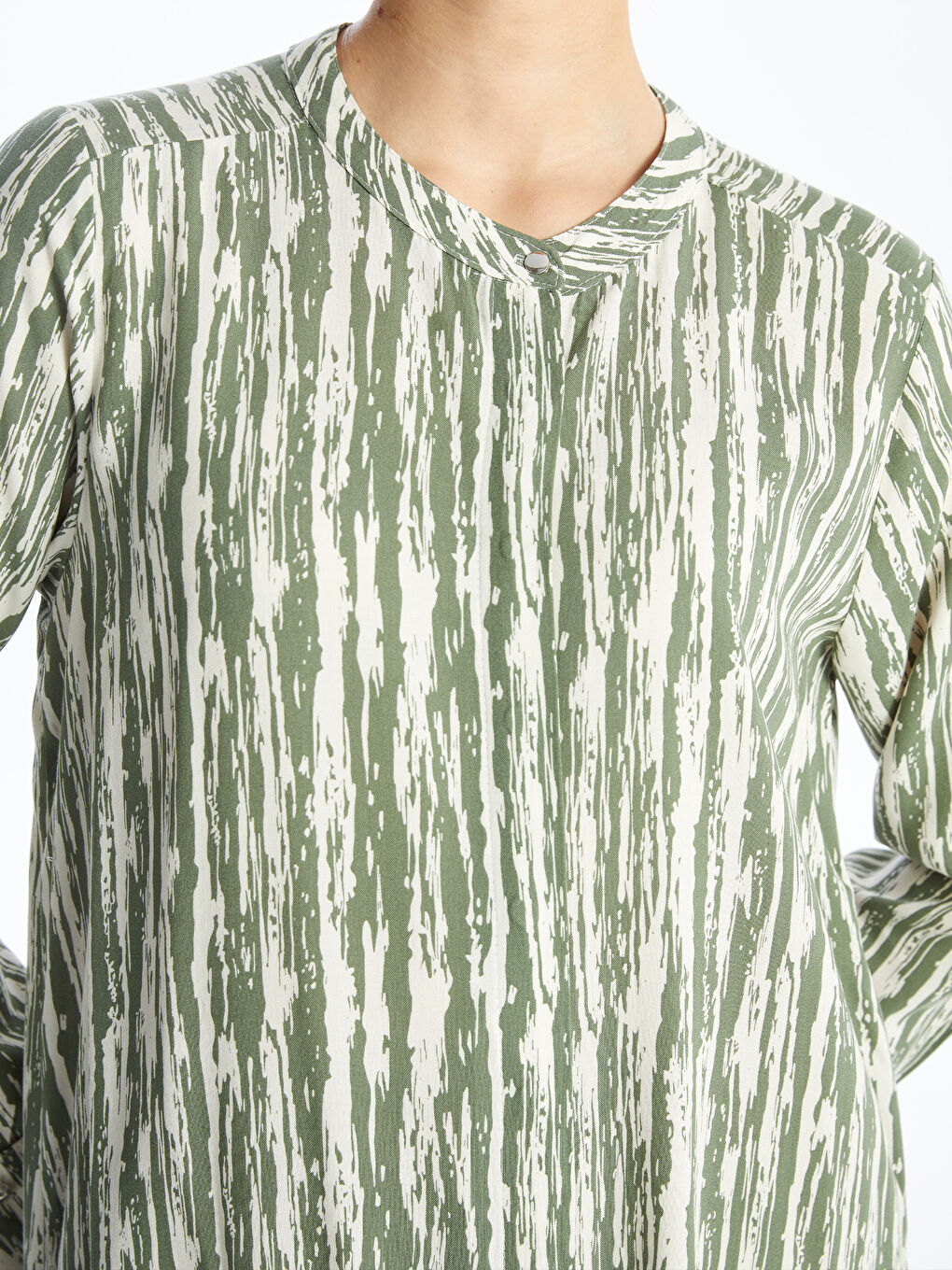 Crew Neck Patterned Women's Shirt Tunic -S46477Z8-LS6