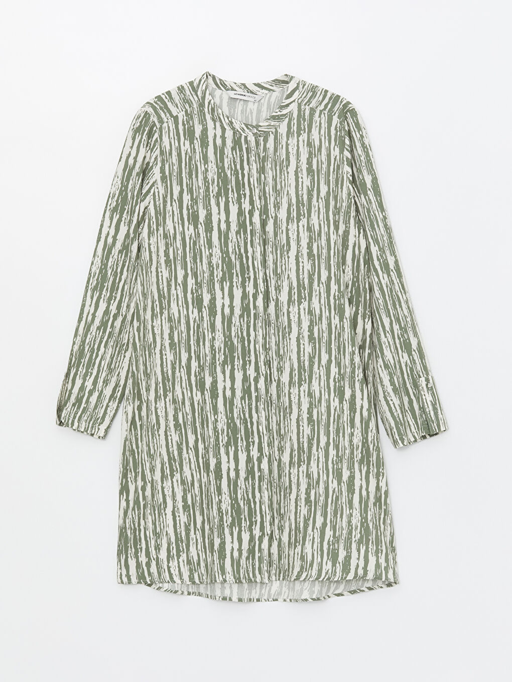 Crew Neck Patterned Women's Shirt Tunic -S46477Z8-LS6