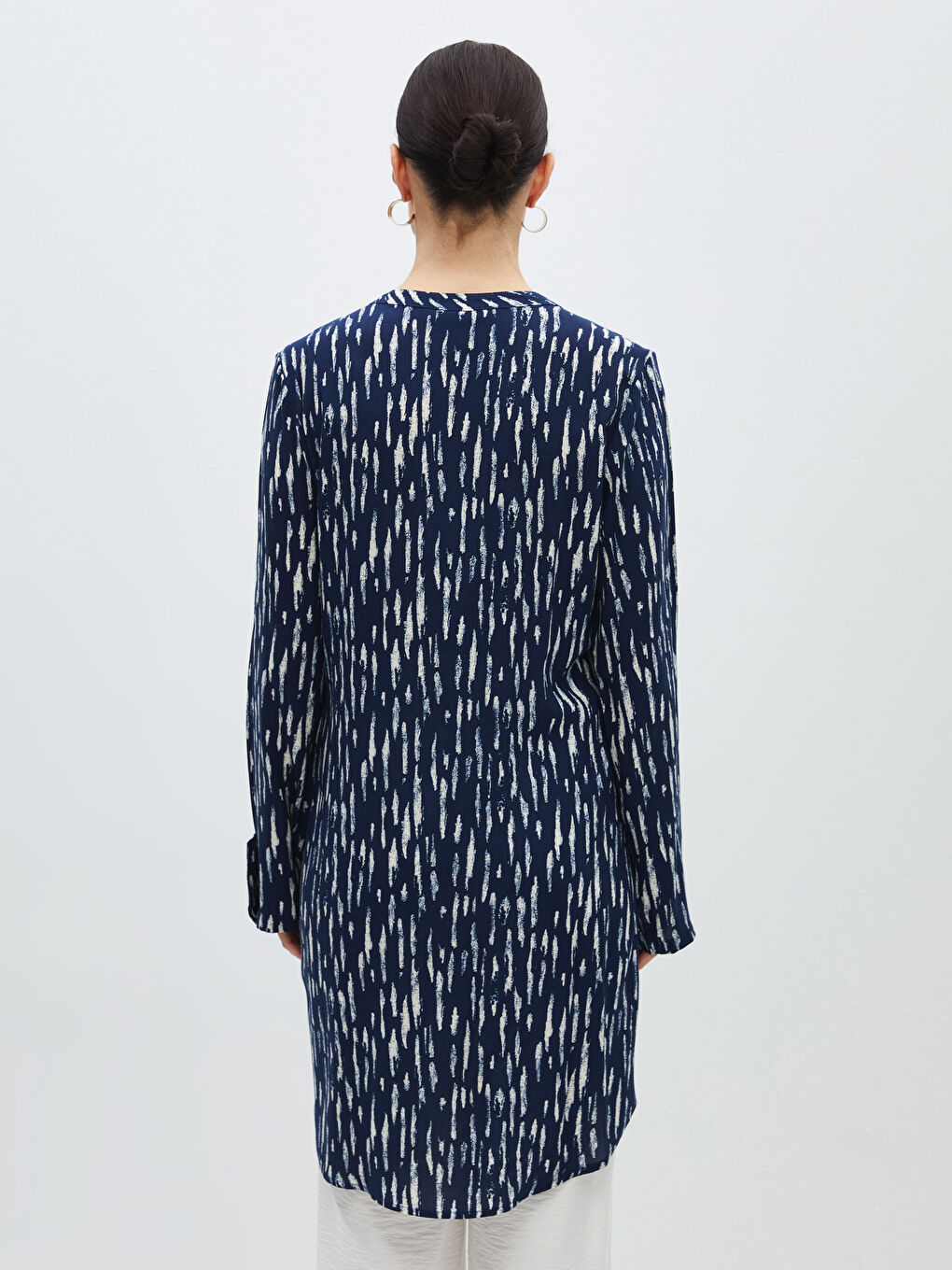 Crew Neck Patterned Women's Shirt Tunic-4