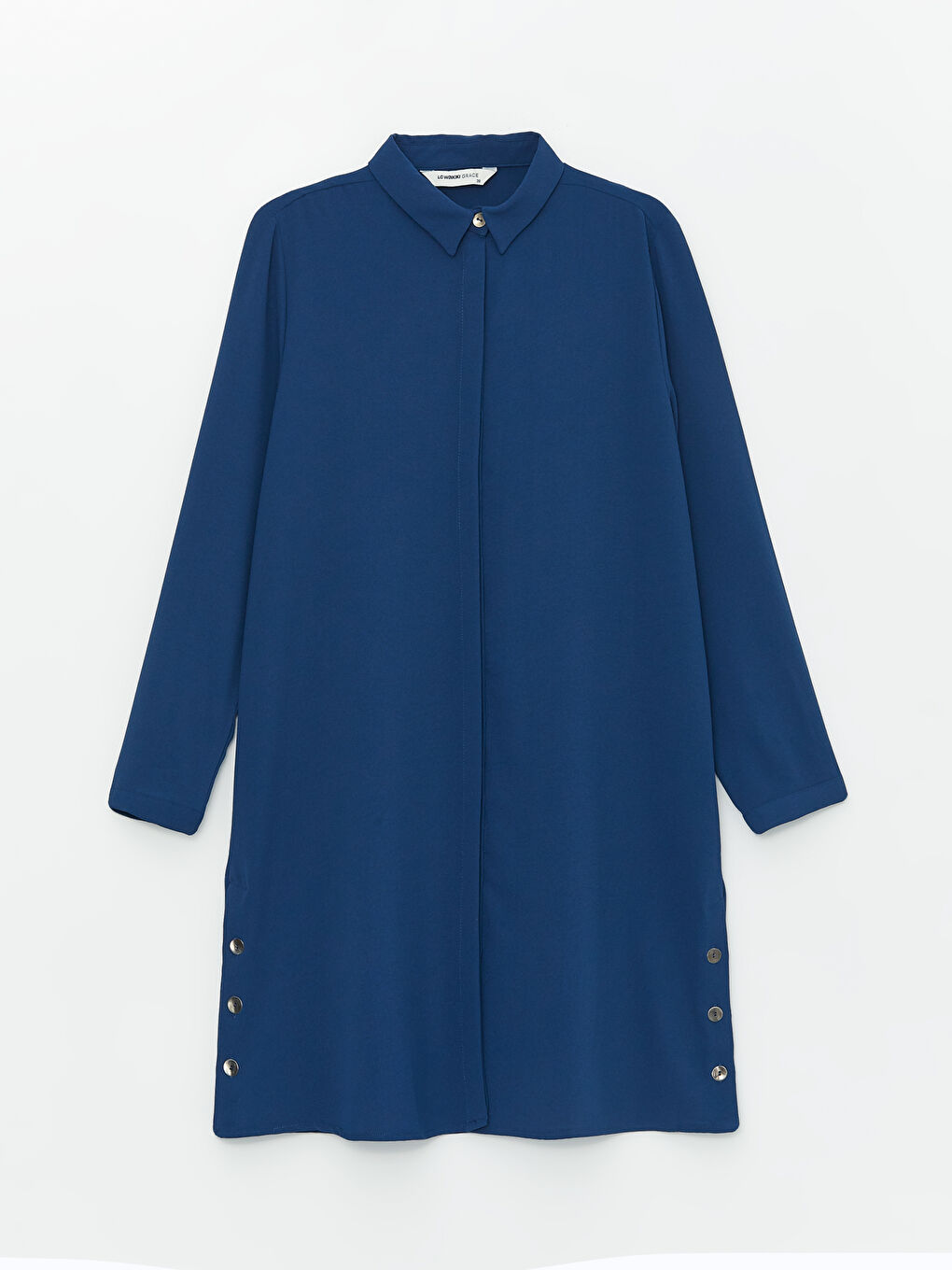 Plain Long Sleeve Women's Shirt Tunic -S46481Z8-VFY