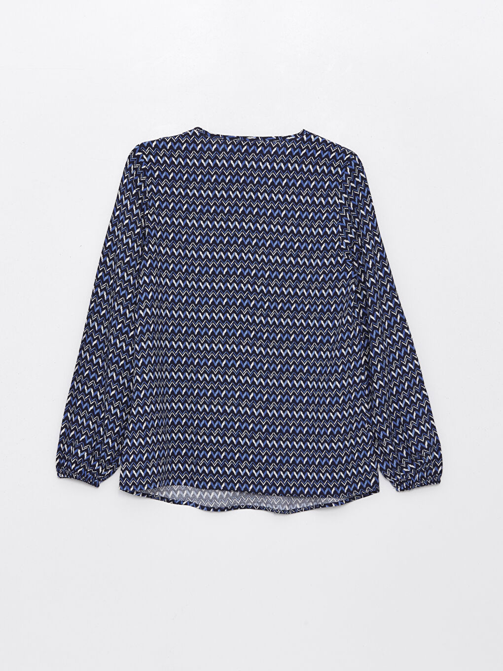 Tie Neck Patterned Long Sleeve Women's Blouse -S46483Z8-LSJ