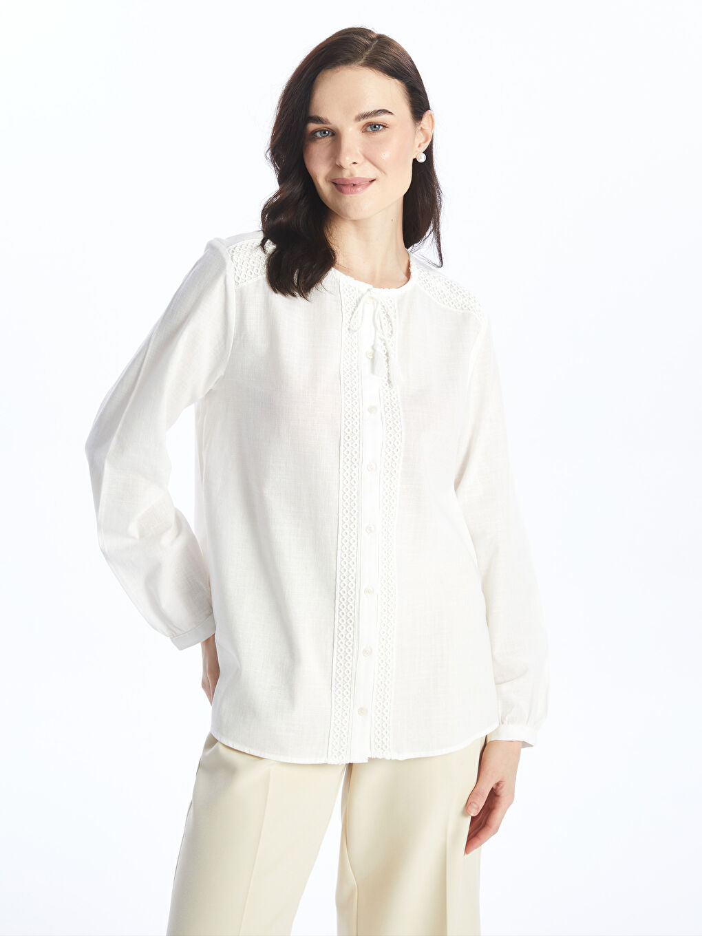 Woman ECRU Blouse -S46495Z8-EEW