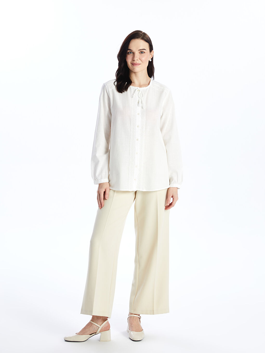 Woman ECRU Blouse -S46495Z8-EEW