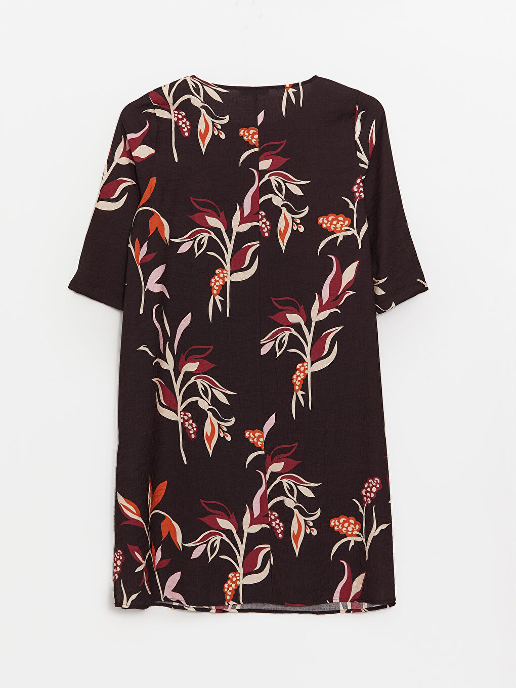 Crew Neck Floral Linen Look Women's Dress -S46497Z8-F9C