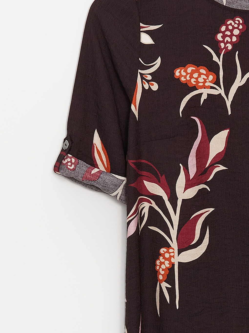 Crew Neck Floral Linen Look Women's Dress -S46497Z8-F9C
