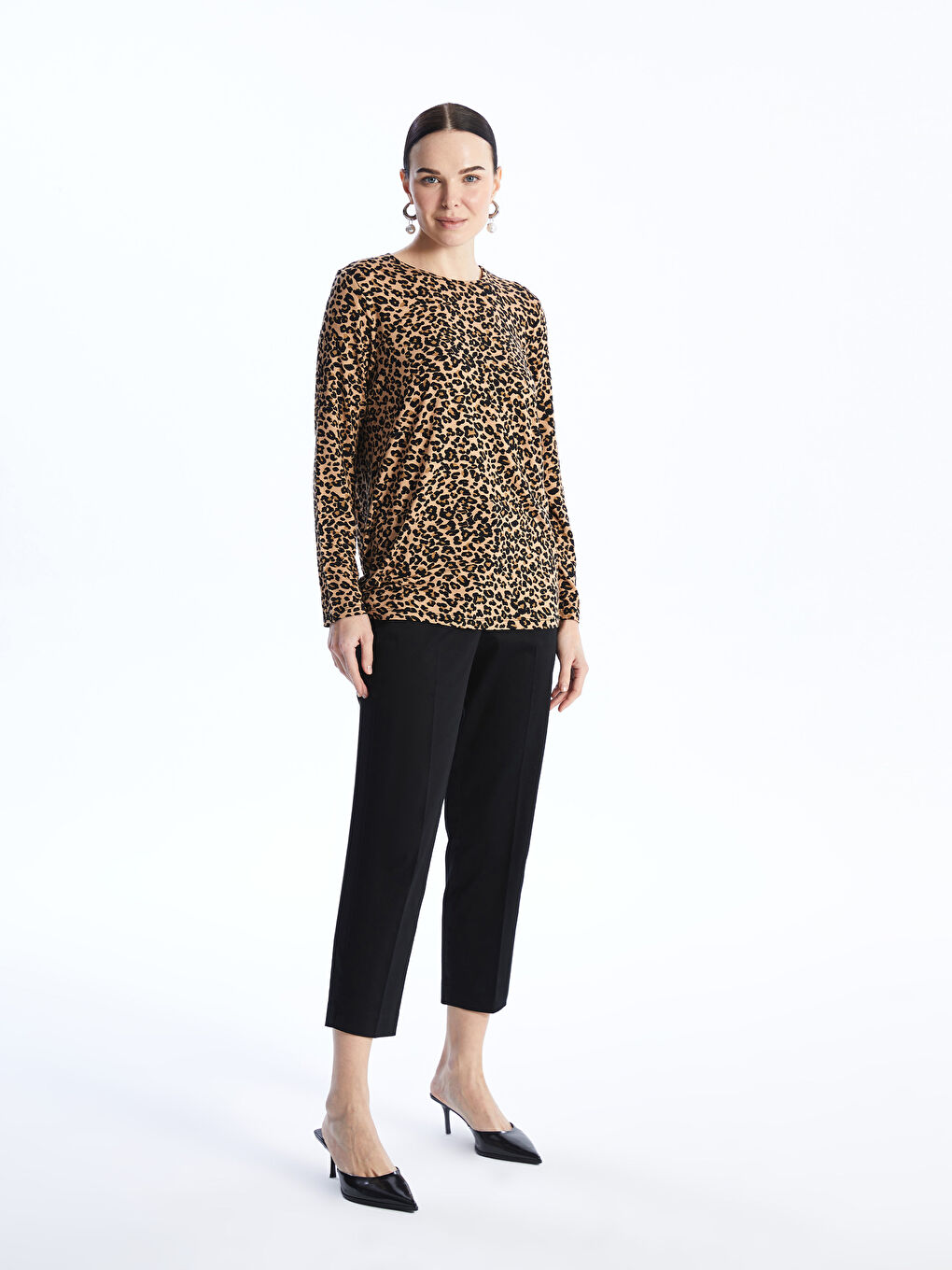 Women's Elastic Waist Regular Trousers -S46502Z8-CVL