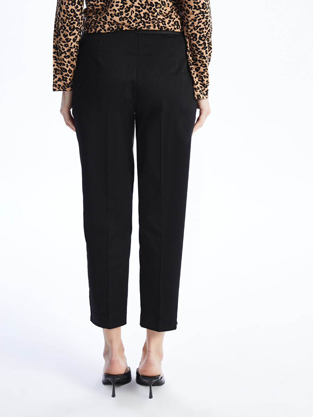 Women's Elastic Waist Regular Trousers -S46502Z8-CVL
