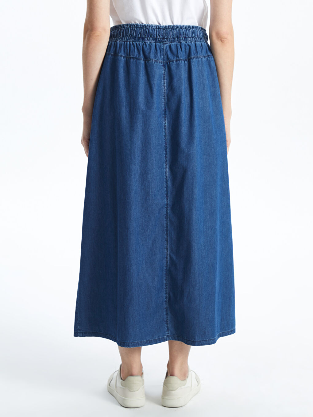 Elasticated Waist Loose Fit Women's Denim Skirt -S46507Z8-563