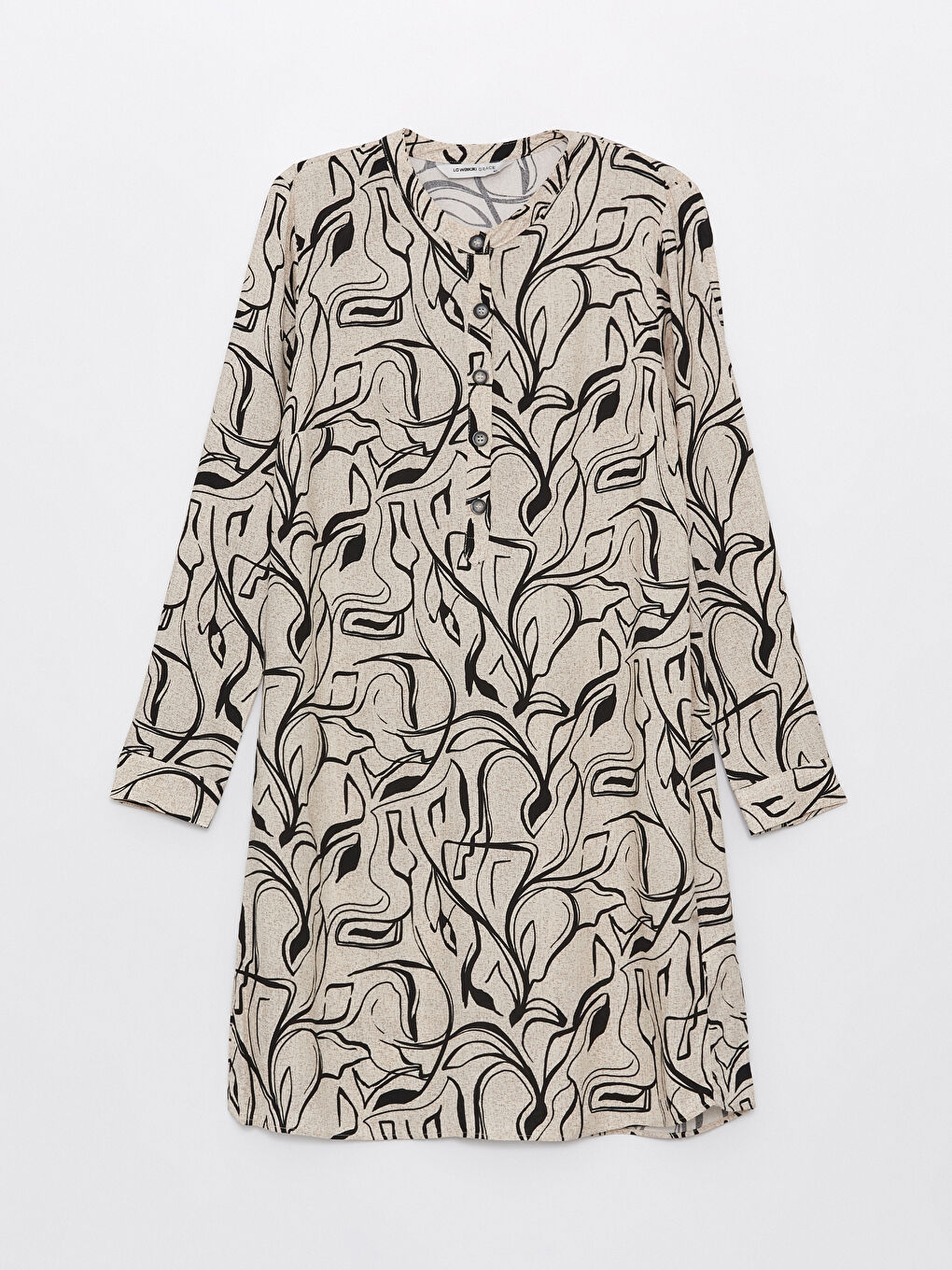 Crew Neck Patterned Women's Tunic -S46526Z8-SW5
