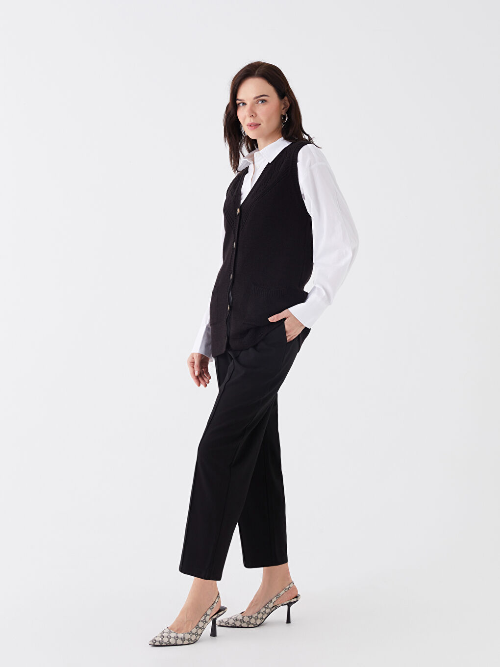 Elastic Waist Comfortable Fit Women's Trousers -S46529Z8-CVL