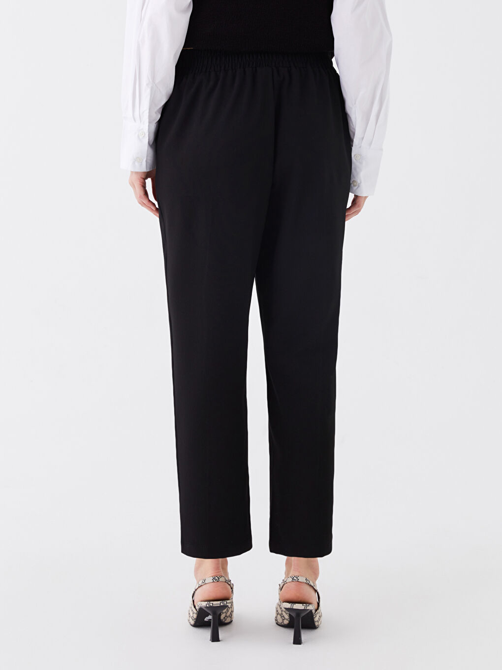 Elastic Waist Comfortable Fit Women's Trousers -S46529Z8-CVL