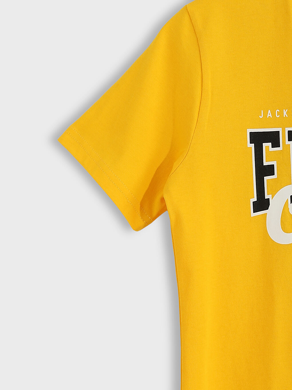 Sarı Bisiklet Yaka Baskılı Kısa Kollu Erkek Çocuk Tişört-2
