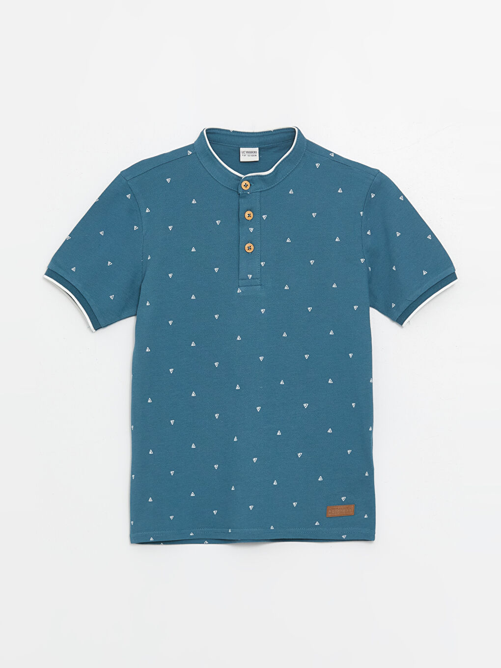 Grandad Collar Printed Short Sleeve Boy T-Shirt -S46549Z4-LSY