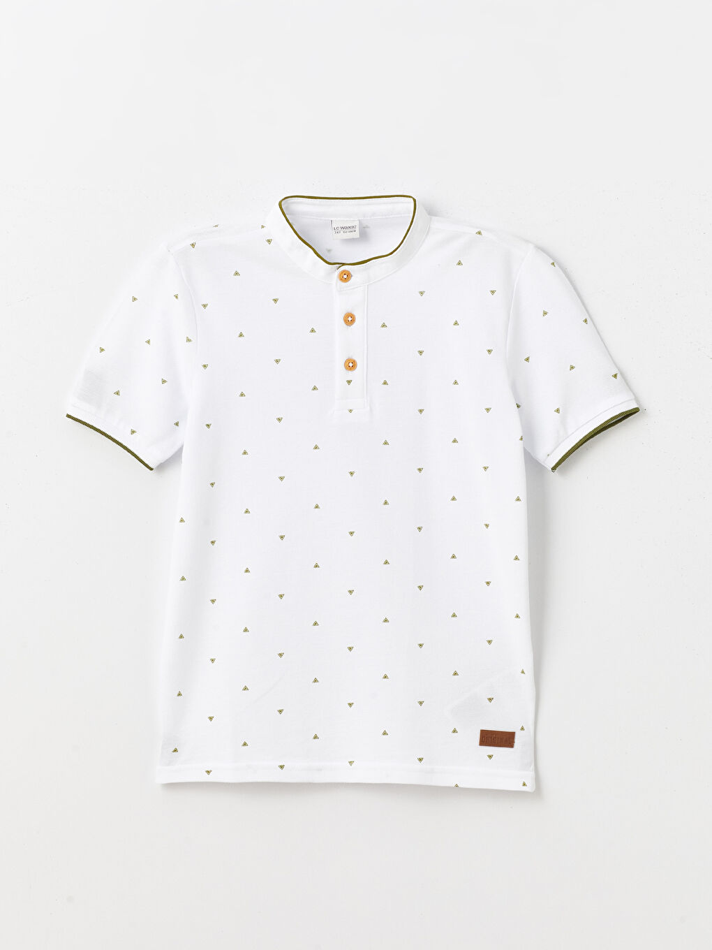 Grandad Collar Printed Short Sleeve Boy T-Shirt -S46549Z4-LU8