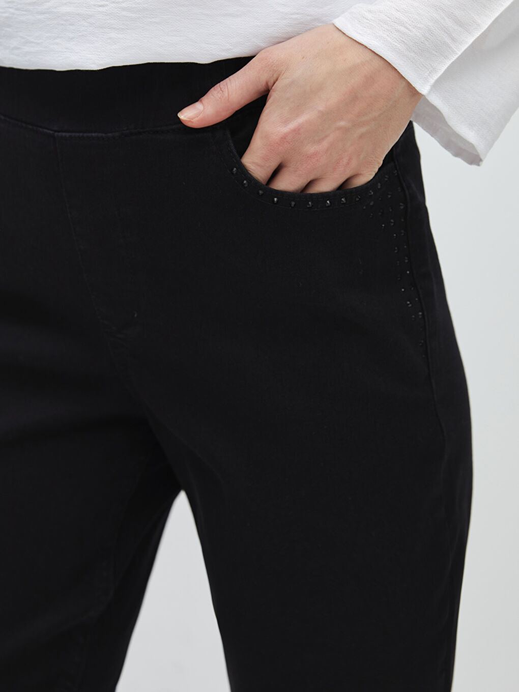 Straight Fit Women's Denim Trousers -S46554Z8-HUC