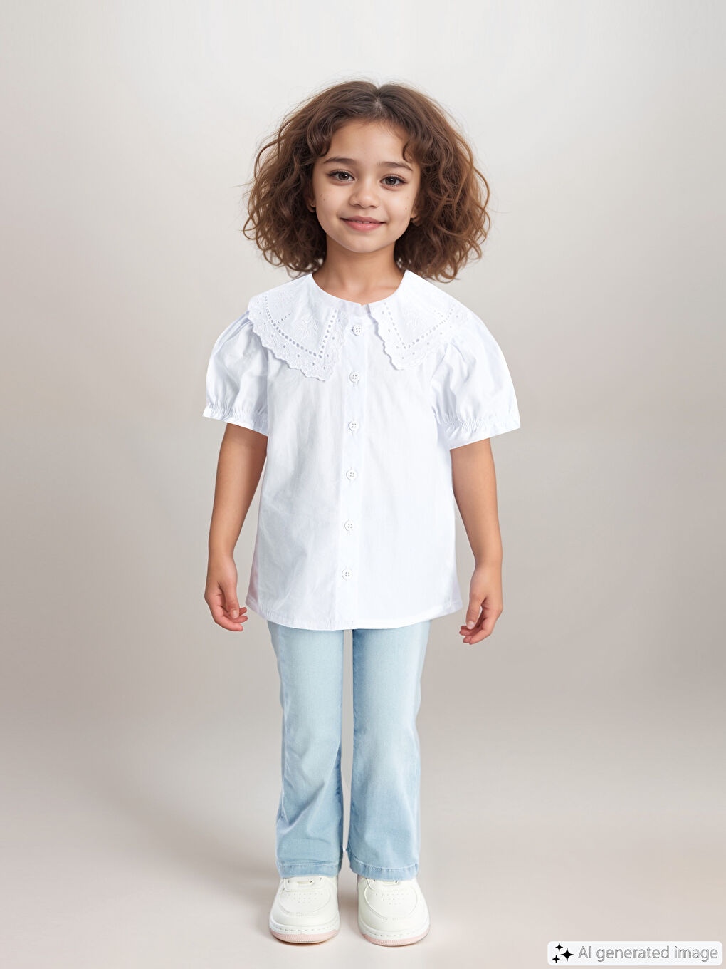 Elastic Waist Basic Baby Girl Denim Trousers -S46564Z1-311