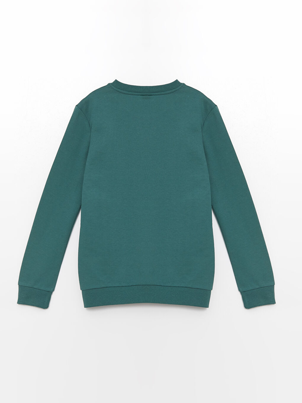 Yeşil Bisiklet Yaka Baskılı Uzun Kollu Erkek Çocuk Sweatshirt-1