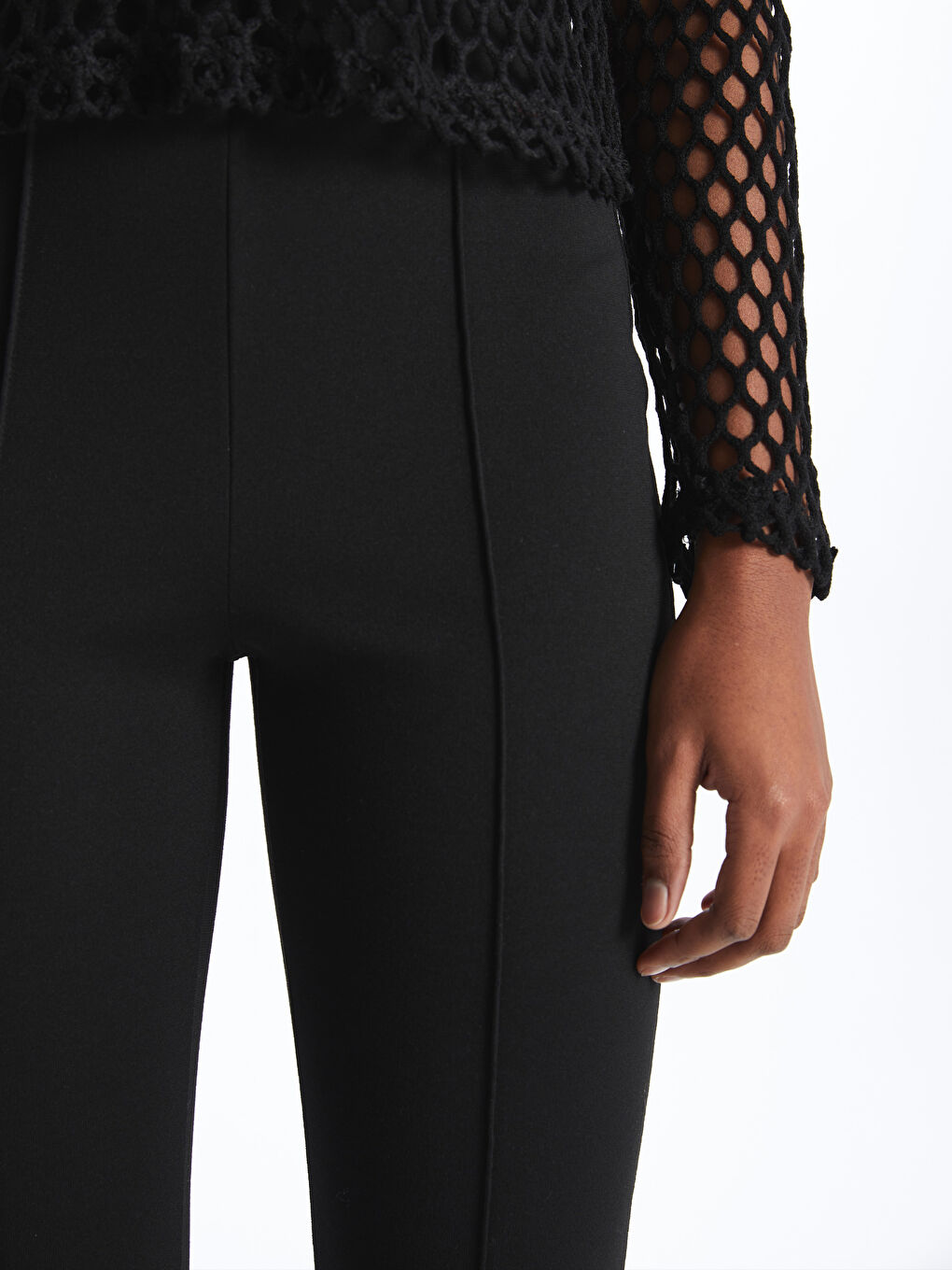 Elastic Waist Straight Flared Women's Leggings Trousers -S46618Z8-CVL