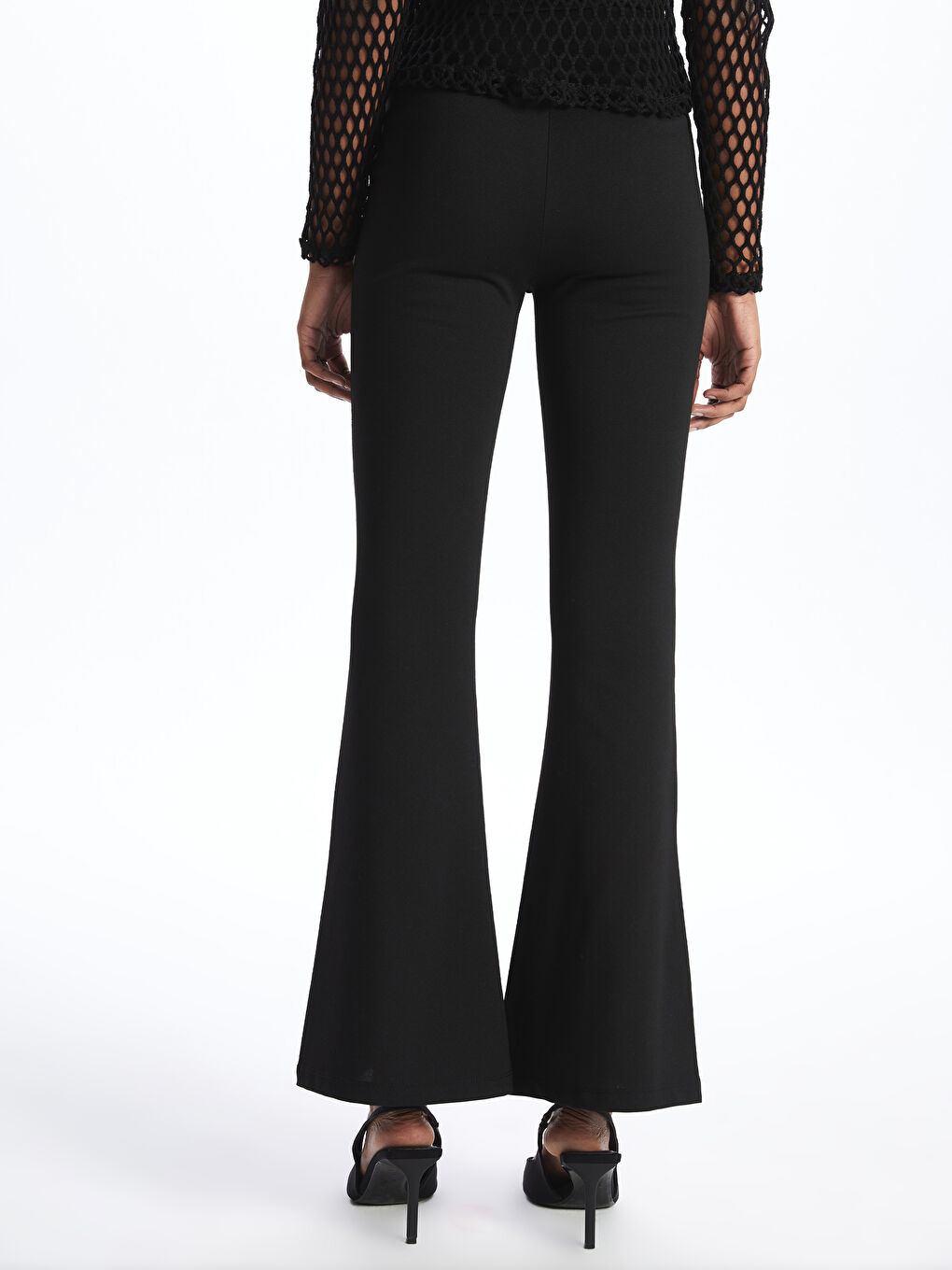 Elastic Waist Straight Flared Women's Leggings Trousers -S46618Z8-CVL