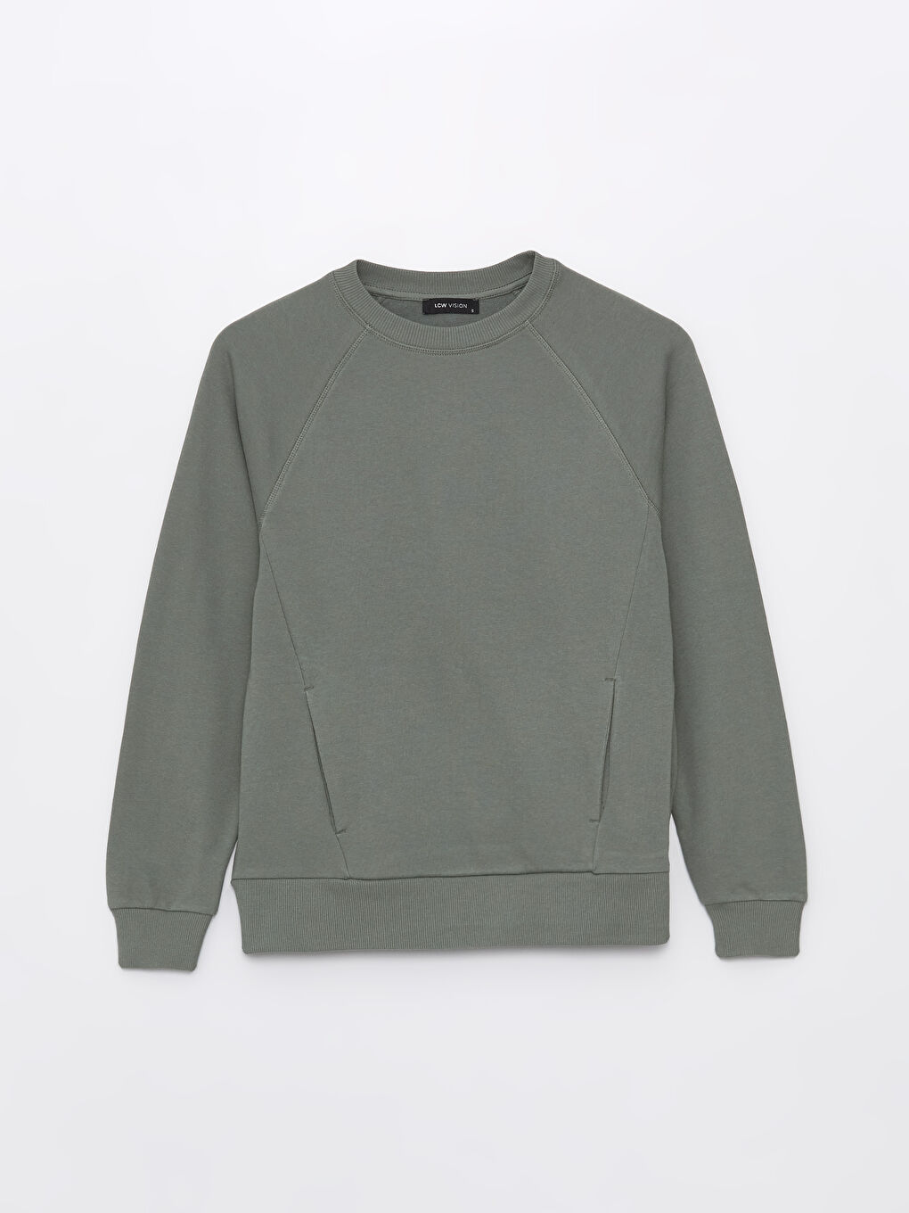 Haki Bisiklet Yaka Oversize Kadın Sweatshirt-5