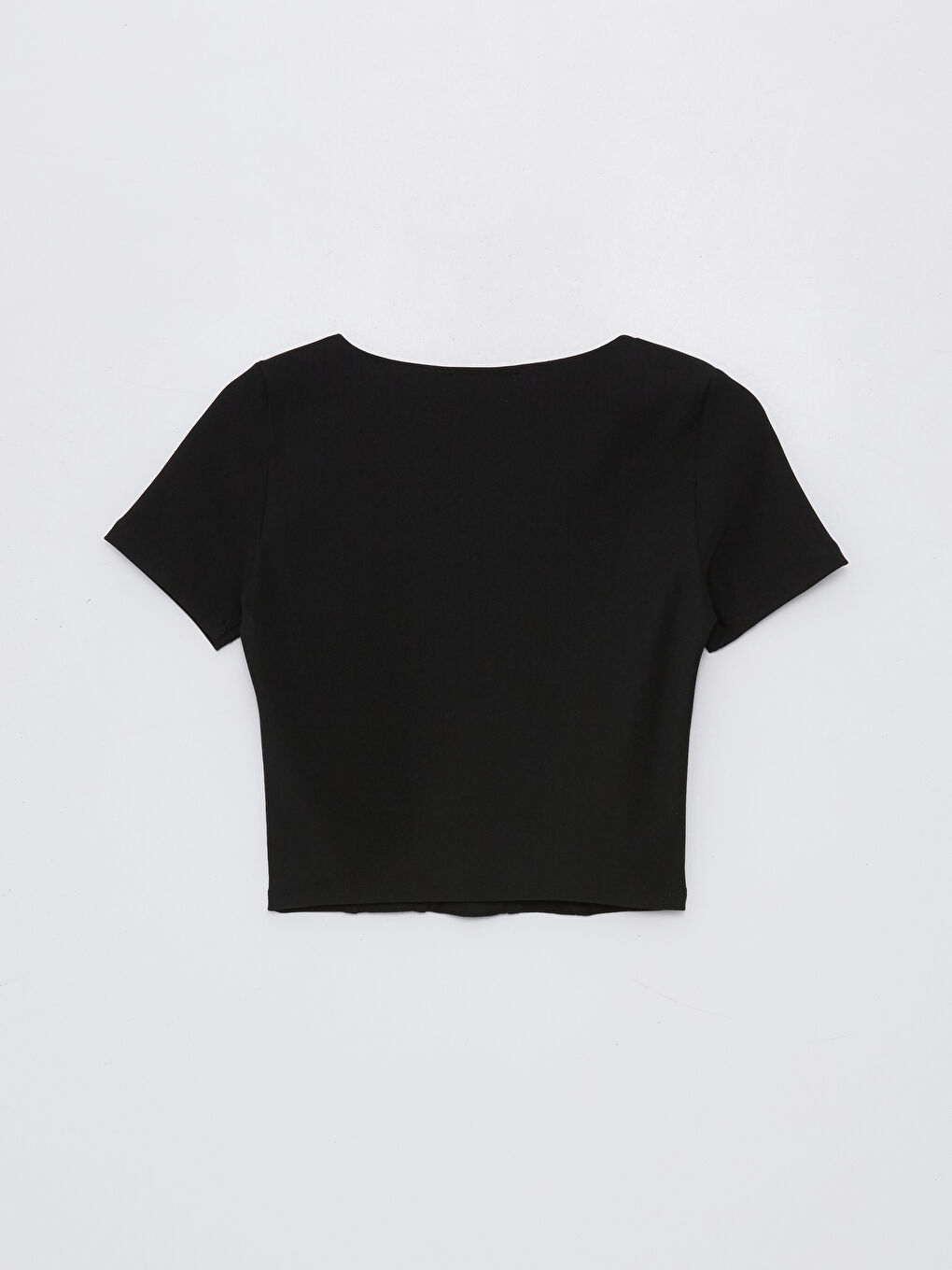 Square Collar Straight Short Sleeve Women's Crop -S46625Z8-CVL