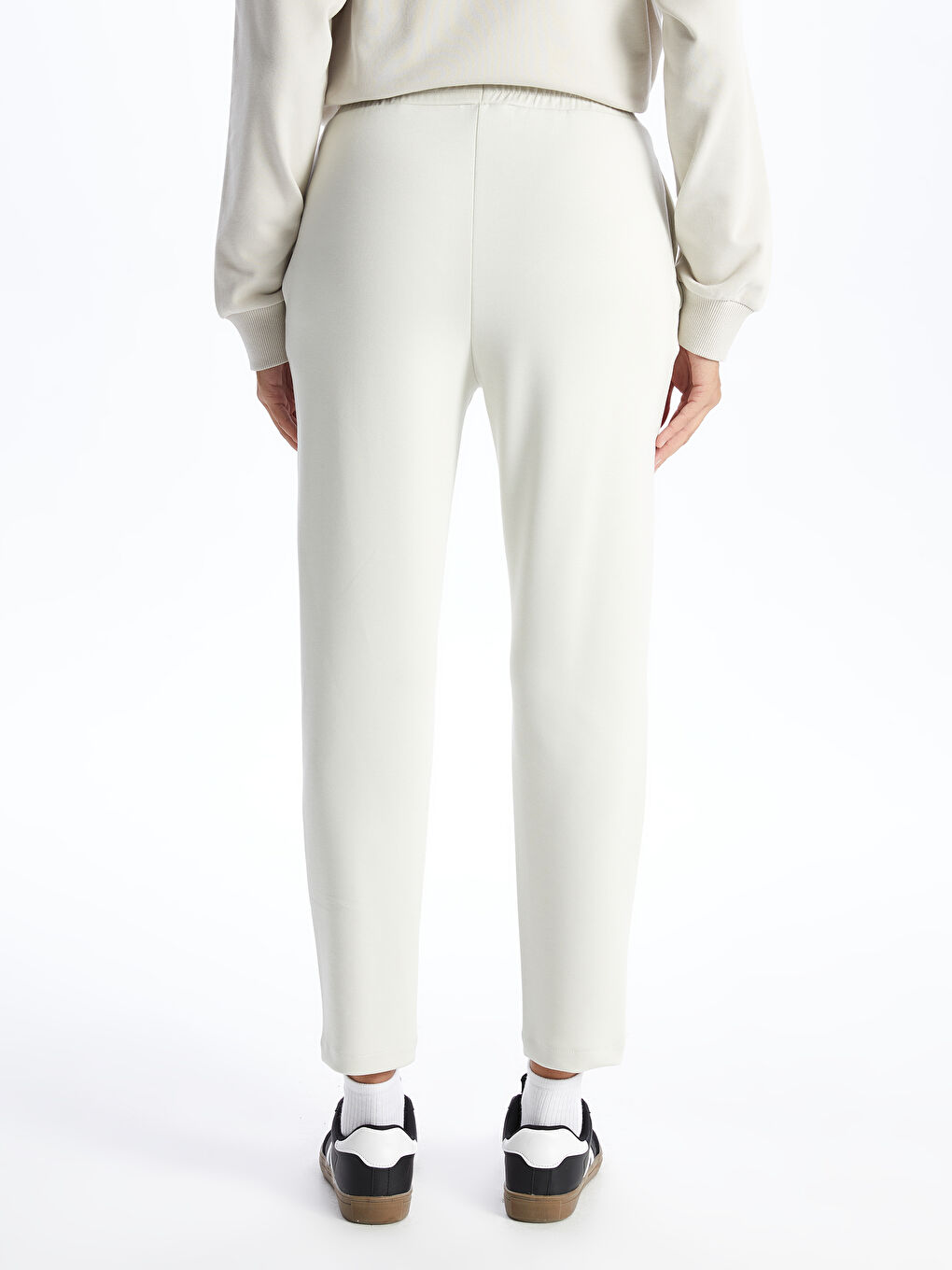 Elastic Waist Plain Interlock Women's Sweatpants -S46641Z8-VF5