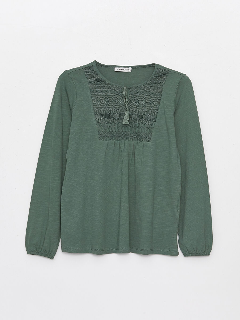 LC Waikiki Ženska bluza sa vezom dugih rukava na vezivanje -S46650Z8-H6Z