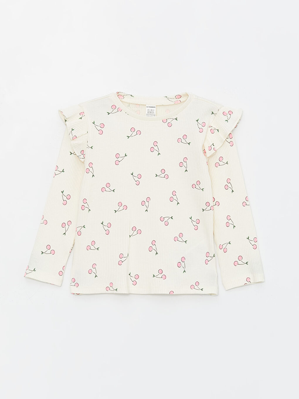 LCW Kids Crew Neck Long Sleeve Printed Baby Girls' T-Shirt -S46661Z1-LRA