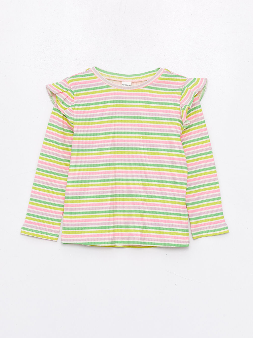 Crew Neck Long Sleeve Printed Baby Girls' T-Shirt