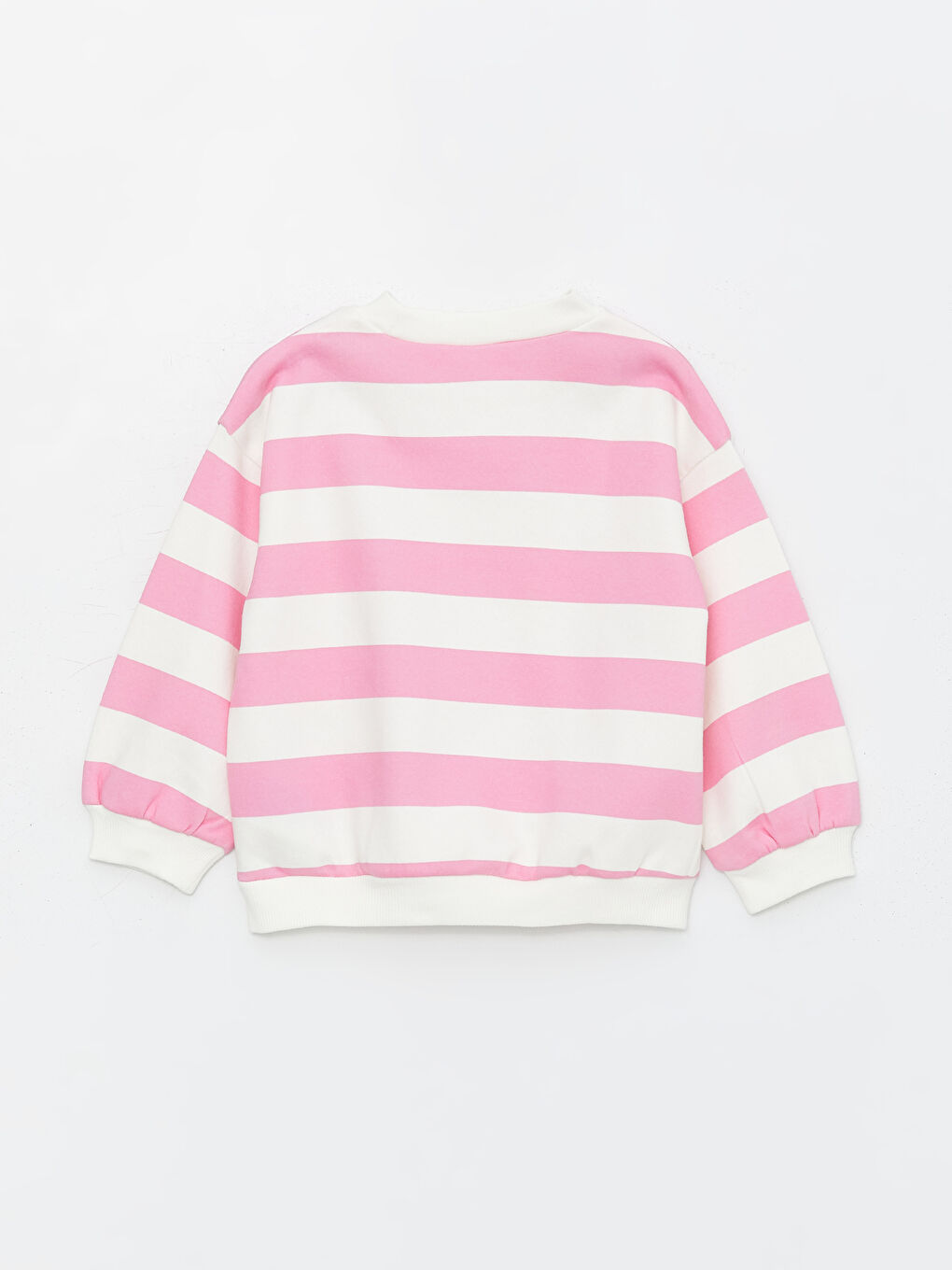 LCW baby Pembe Çizgili Bisiklet Yaka Çizgili Kız Bebek Sweatshirt - 2