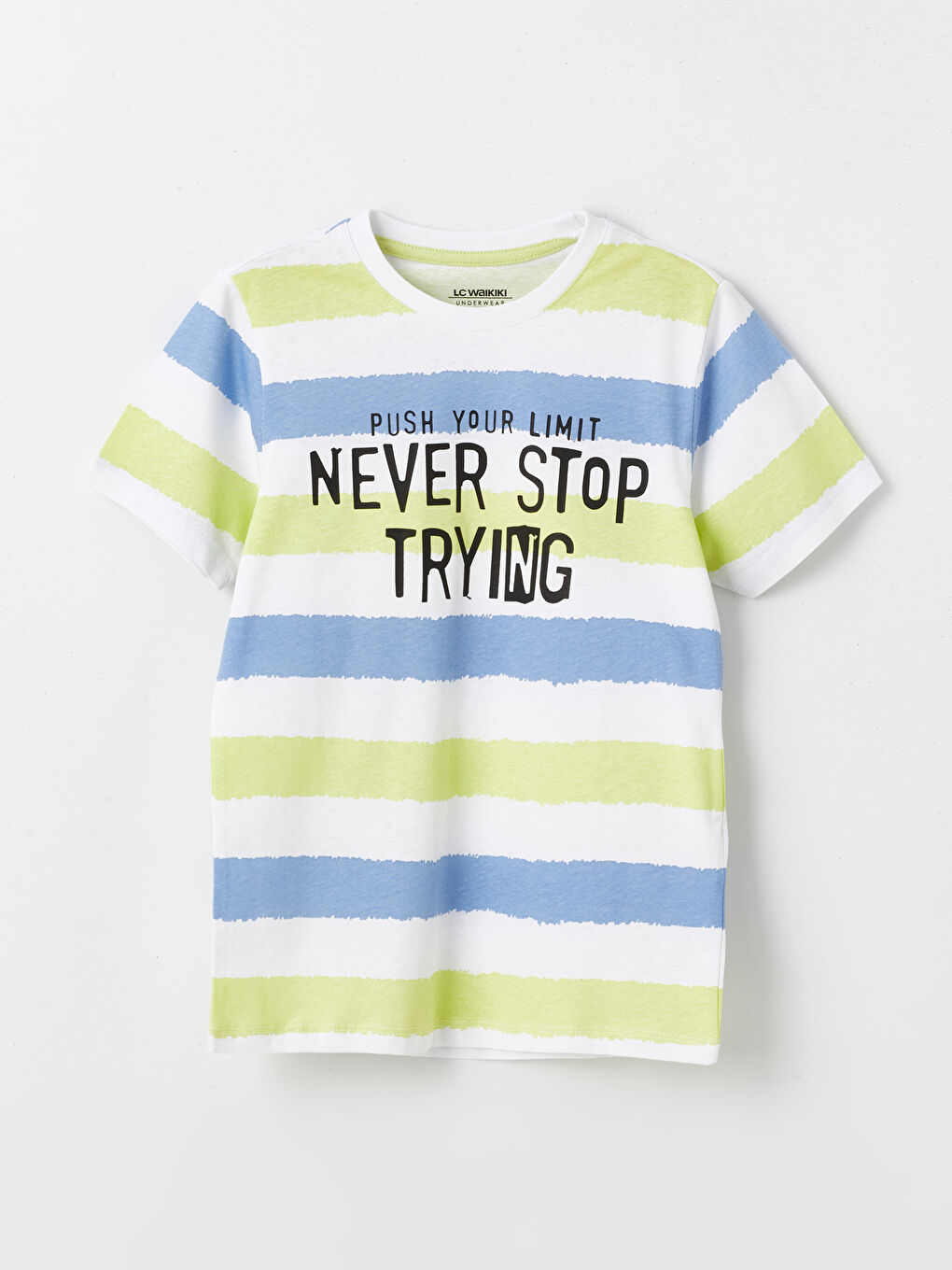 Beyaz Bisiklet Yaka Baskılı Kısa Kollu Erkek Çocuk Pijama Üst