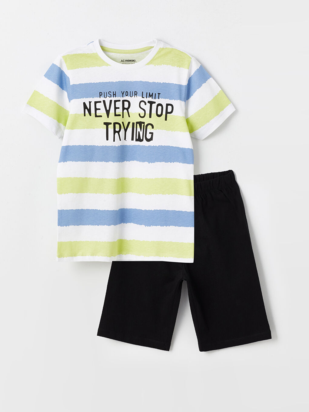 Crew Neck Printed Short Sleeve Boy's Short Pajamas Set -S46697Z4-LU7