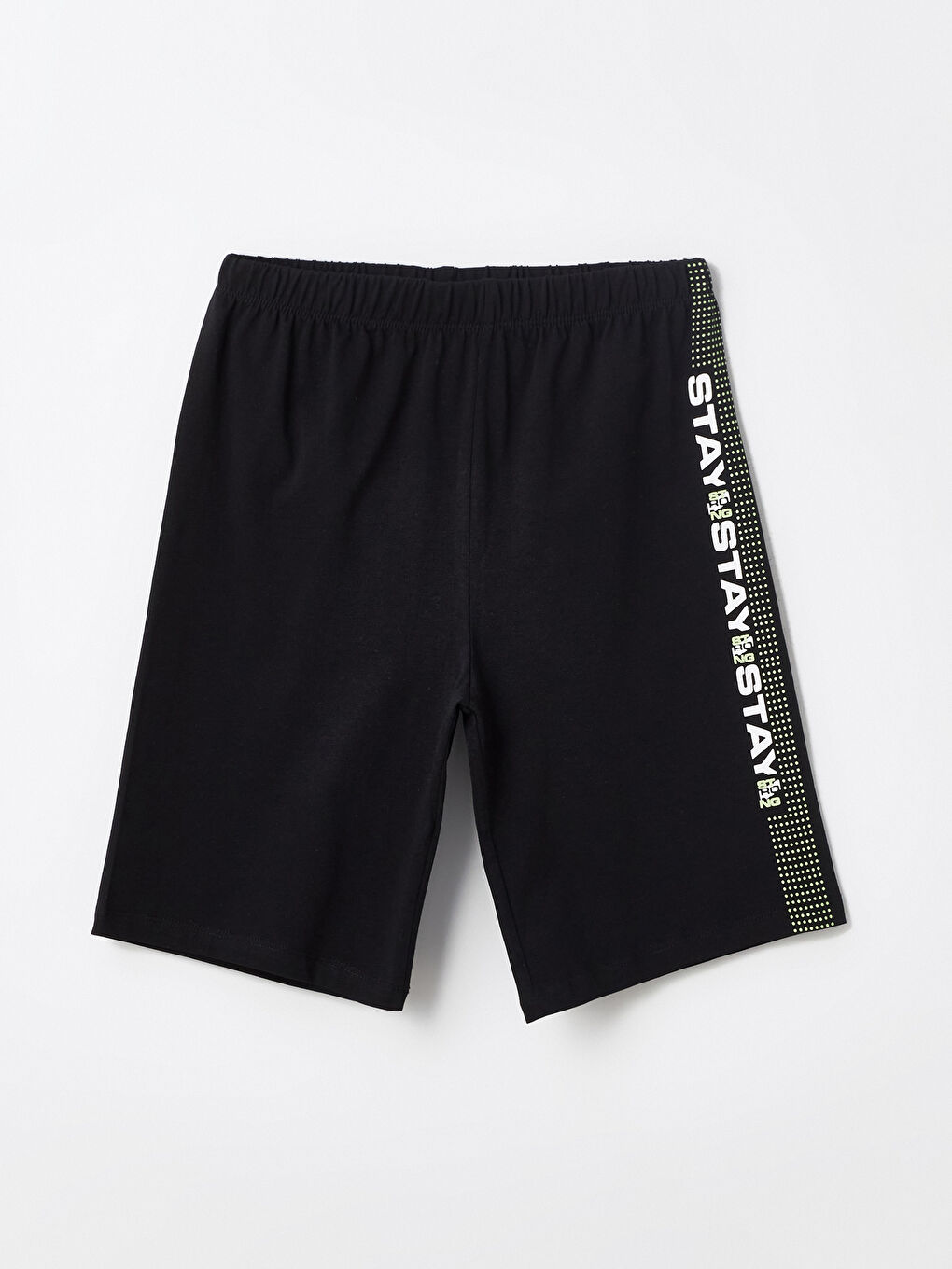 LCW Kids Siyah Beli Lastikli Baskılı Erkek Çocuk Pijama Şort
