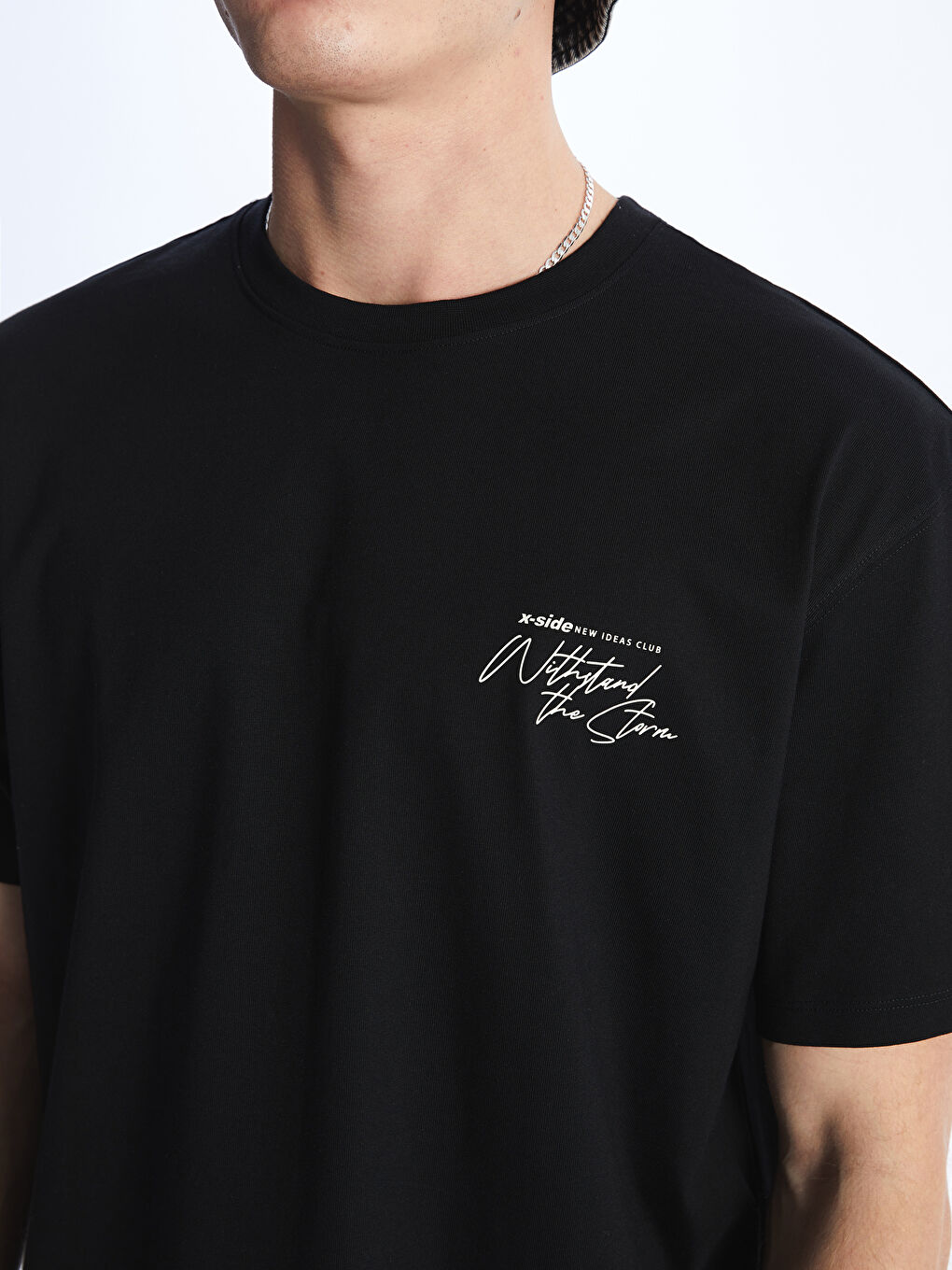 Crew Neck Short Sleeve Printed Combed Cotton Men's T-shirt -S46725Z8-CVL