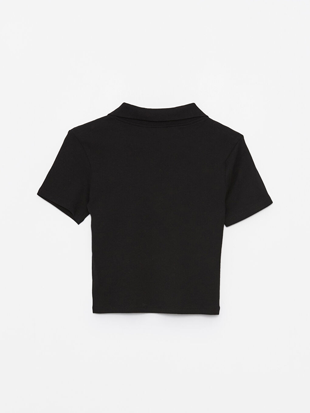 Polo Collar Straight Short Sleeve Crop Women's T-Shirt -S46735Z8-CVL