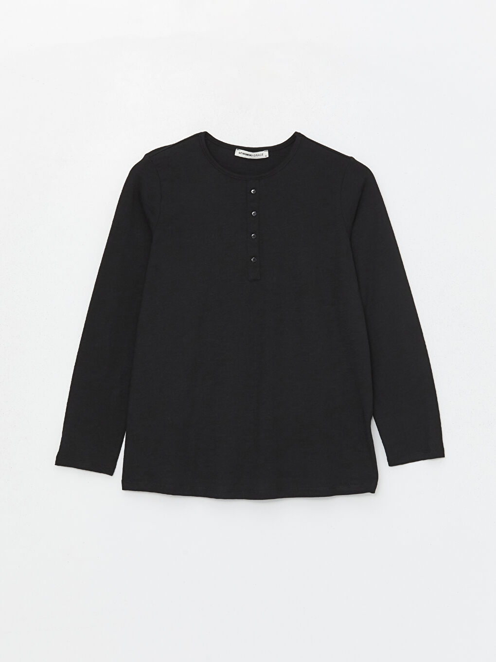 Crew Neck Plain Long Sleeve Women's T-Shirt-5