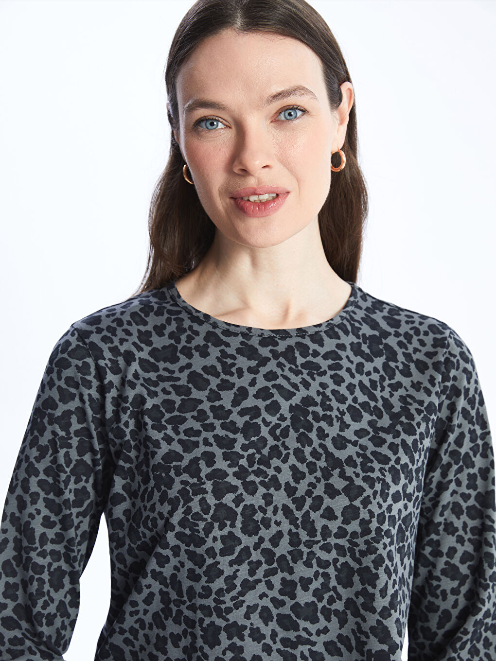 LCW Grace تيشيرت بأكمام طويلة وياقة مستديرة -S46750Z8-LQJ