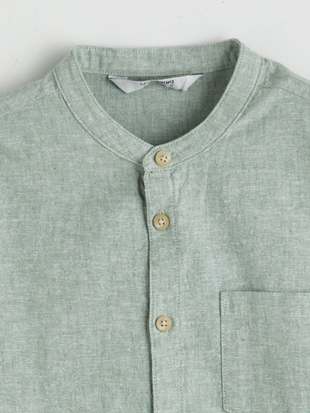 Grandad Collar Linen Blend Boys' Shirt -S46766Z4-GX7
