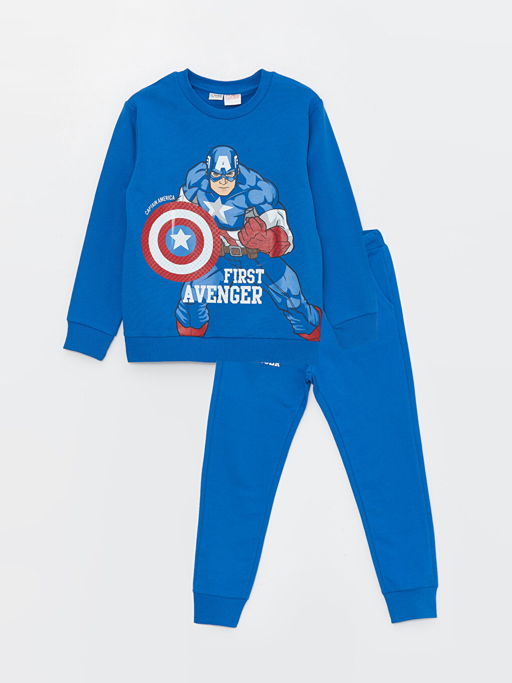 LCW Kids Bisiklet Yaka Kaptan Amerika Baskılı Erkek Çocuk Eşofman Takım -S46789Z4-JUF