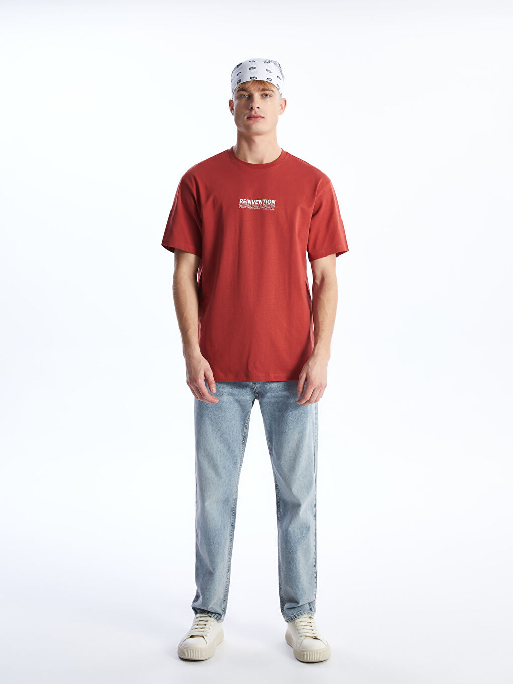 XSIDE Crew Neck Short Sleeve Printed Combed Cotton Men's T-shirt -S46791Z8-VVE