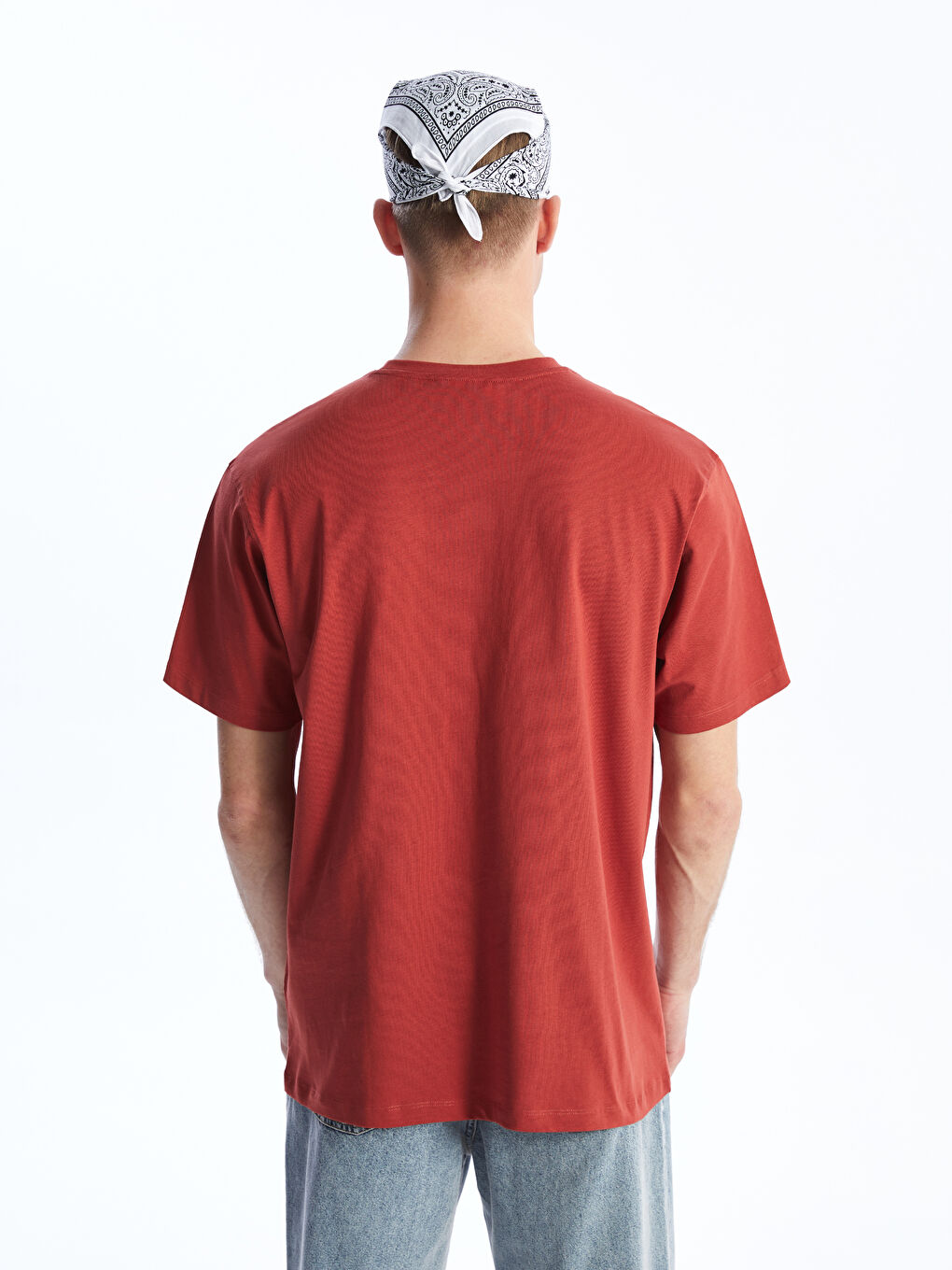 XSIDE Crew Neck Short Sleeve Printed Combed Cotton Men's T-shirt -S46791Z8-VVE