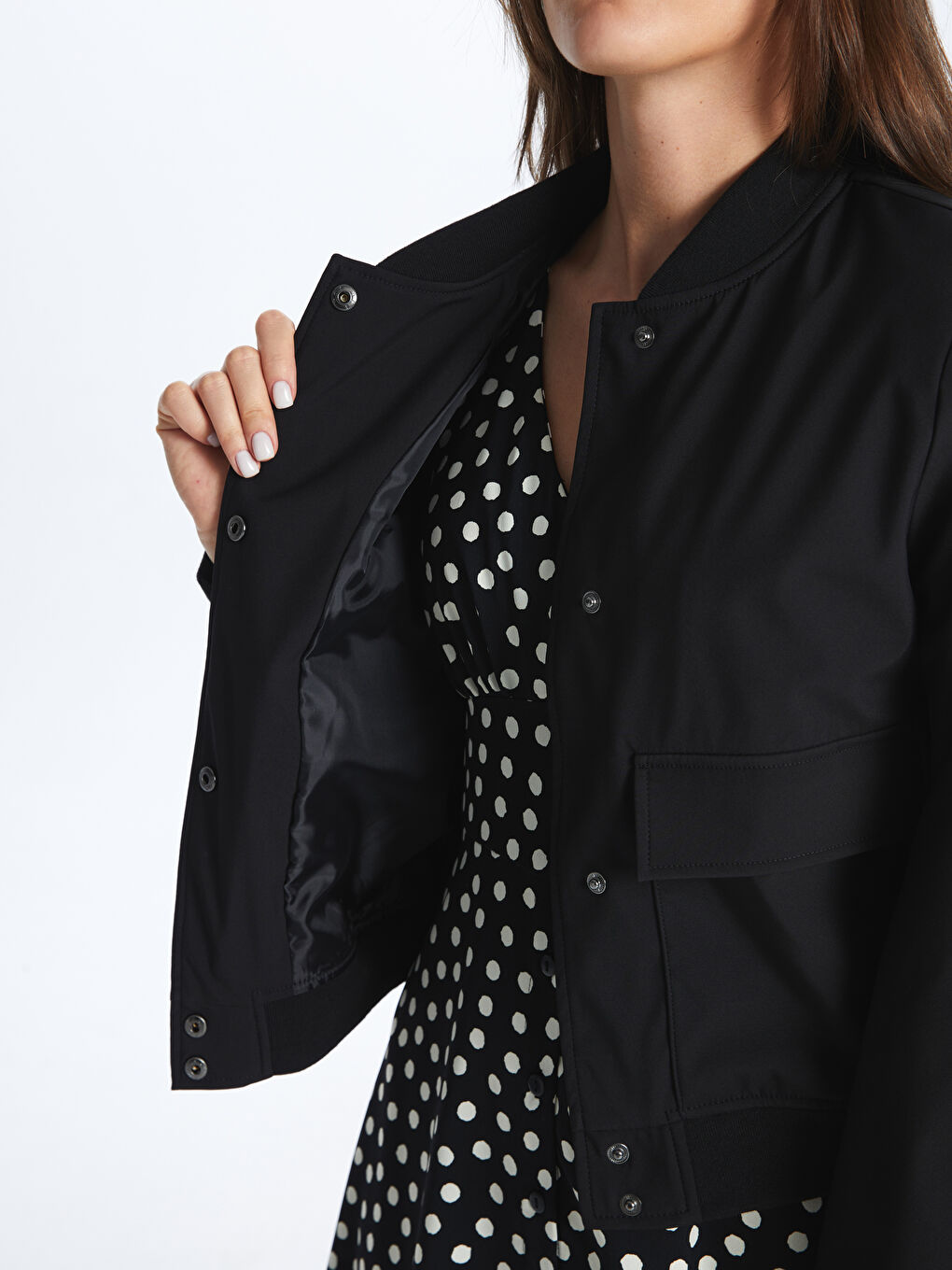 Women's College Collar Plain Puffer Jacket -S46797Z8-CVL