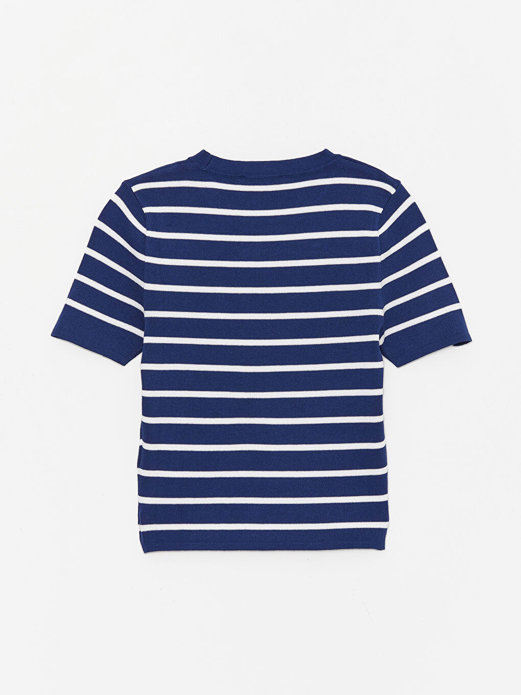 Crew Neck Striped Short Sleeve Women's Knitwear Sweater -S46814Z8-HFH