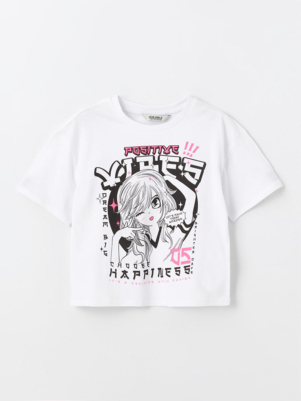 LC Waikiki Crew Neck Printed Short Sleeve Girls' T-Shirt -S46914Z4-R9K